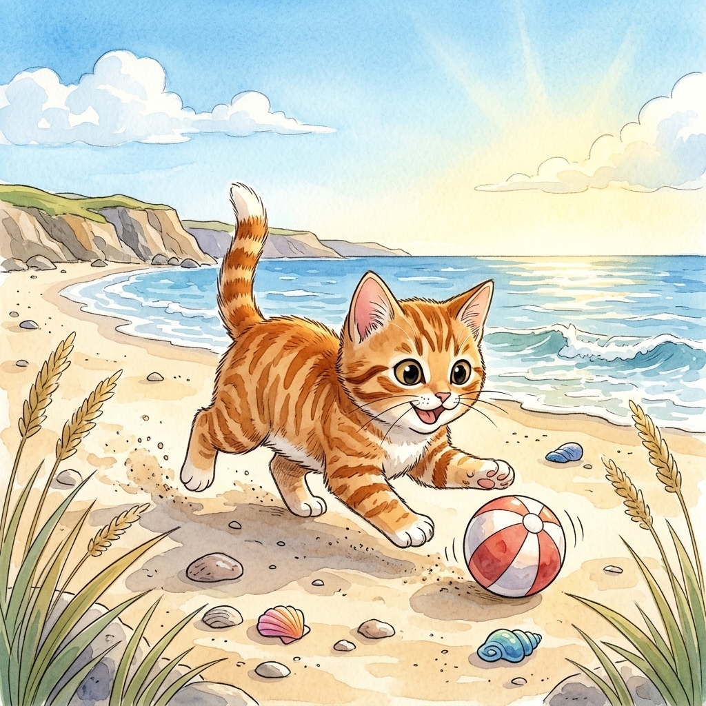 Beach Cat has a bright day to play on the sand