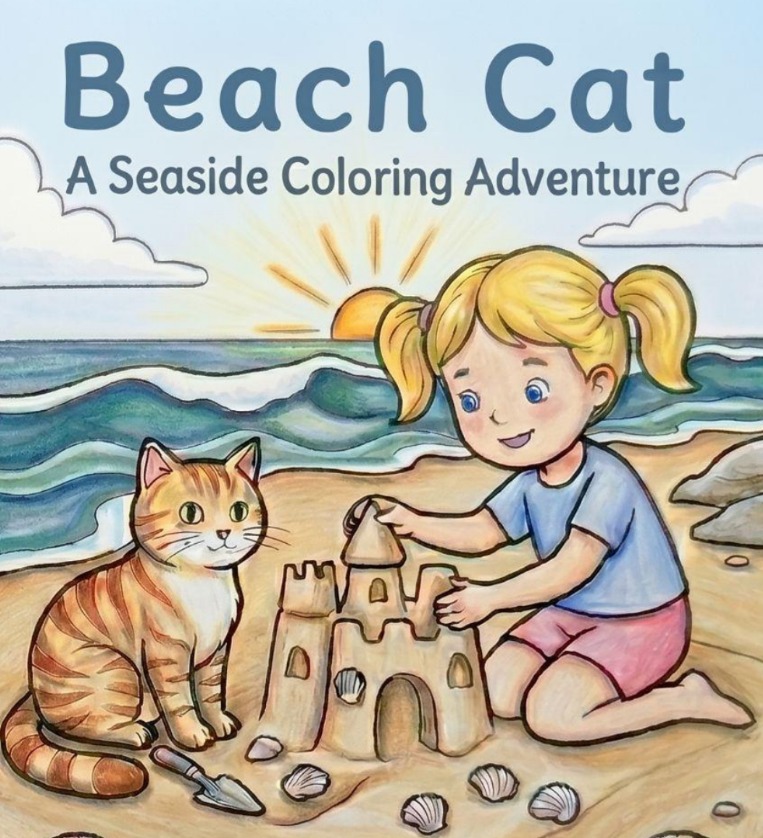 Beach Cat: A Seaside Coloring Adventure cover