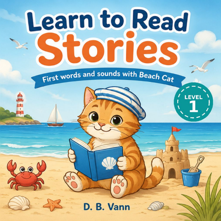Learn to Read Stories Level 1: First Words and Sounds with Beach Cat cover