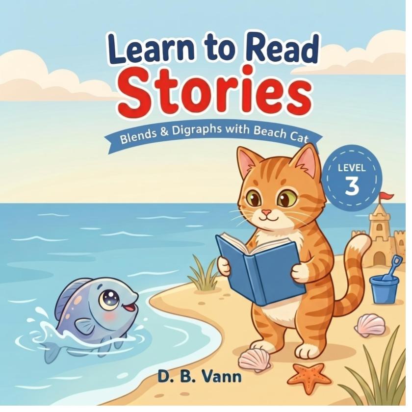 Learn to Read Stories Level 3: Blends and Digraphs with Beach Cat cover