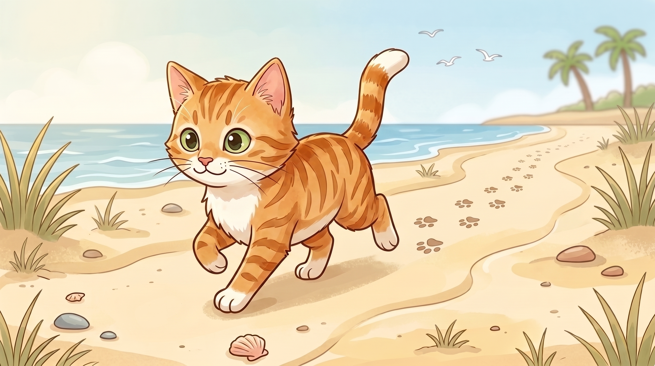 Beach Cat takes a trip on a sandy trail
